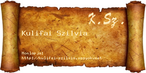 Kulifai Szilvia névjegykártya