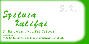 szilvia kulifai business card